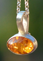  Handmade Baltic Amber Silver Pendant 