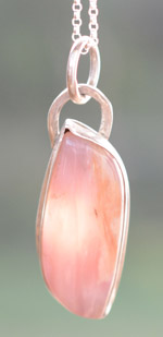 Handmade Pink Opal Silver Pendant