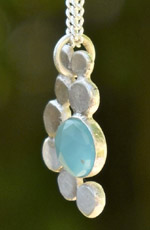  Handmade Blue Chaledony Silver Pendant