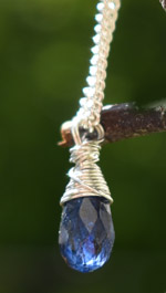 Wire Wrapped Kyanite Kyanite Silver Pendant 