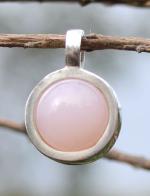  Handmade Pink Opal Silver Pendant