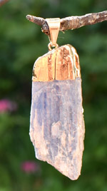    Blue Kyanite in 24K Gold Plated Copper