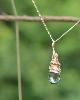 Handmade Moldavite Gold Wire Wrapped Necklace