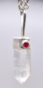         Welsh Quartz with Ruby in Sterling Silver
