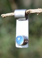  Handmade Blue Chaledony Silver Pendant